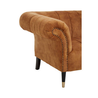 Siena Gold Velvet Channel Tufted 2 Seater Sofa