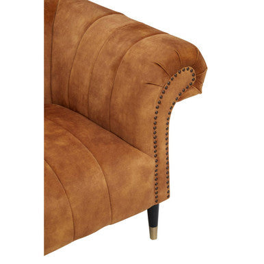 Siena Gold Velvet Channel Tufted 2 Seater Sofa