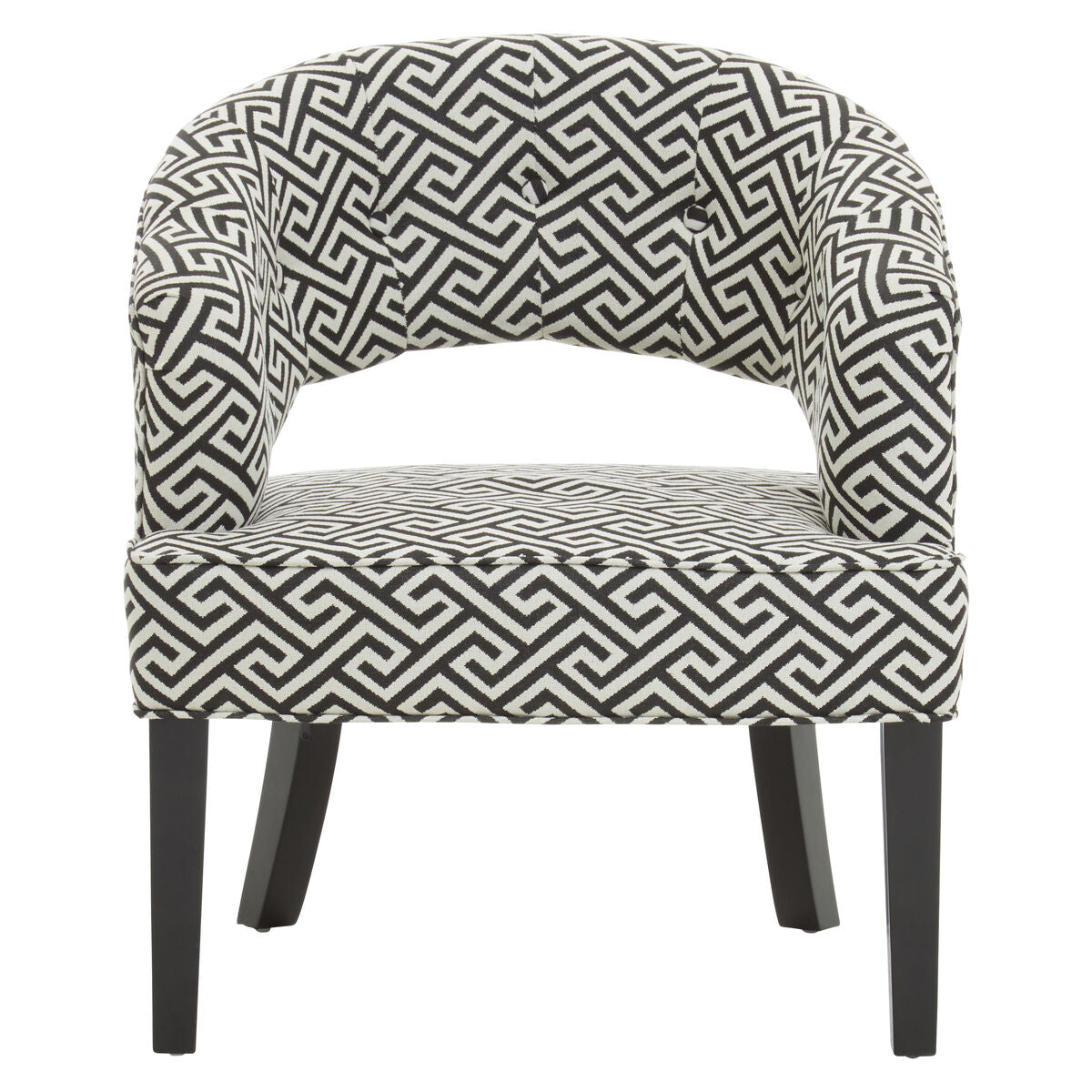 Regents Park Black and Beige Greek Key Design Lounge Chair