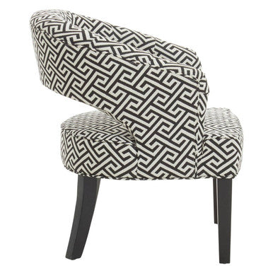 Regents Park Black and Beige Greek Key Design Lounge Chair