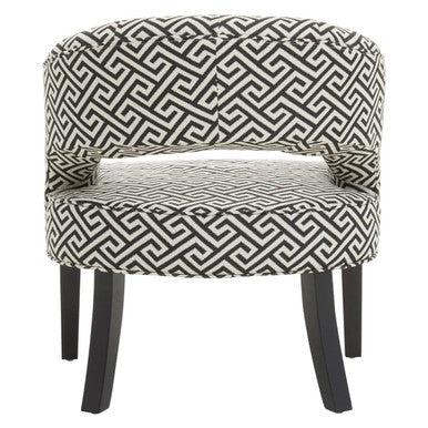 Regents Park Black and Beige Greek Key Design Lounge Chair