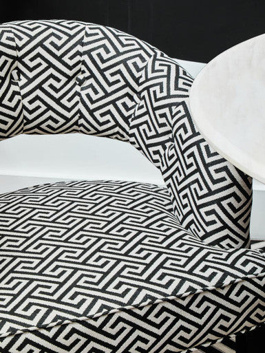 Regents Park Black and Beige Greek Key Design Lounge Chair