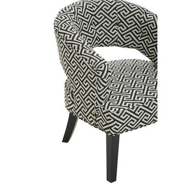 Regents Park Black and Beige Greek Key Design Lounge Chair