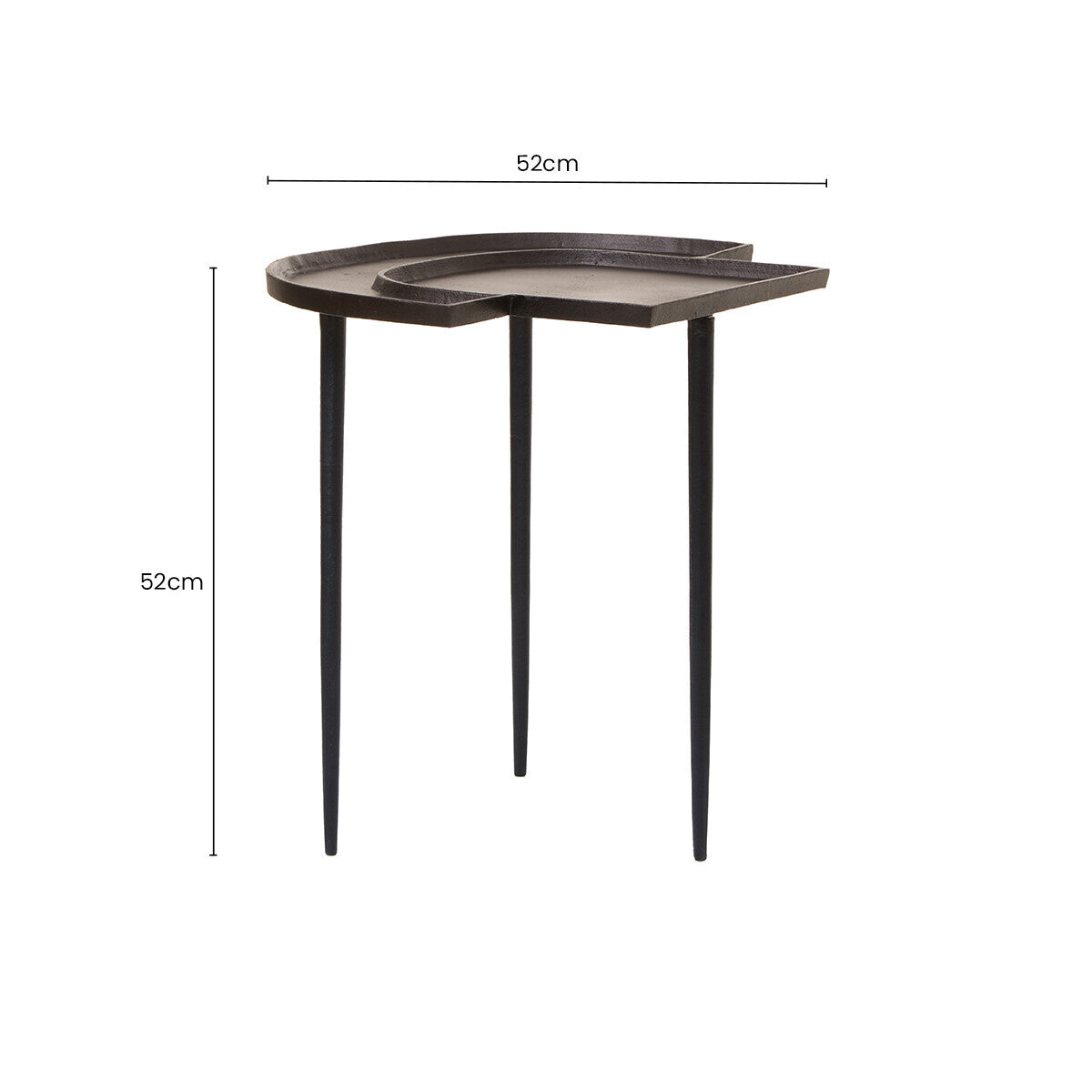 Simbolo Bronze Finish Asymmetric Side Table
