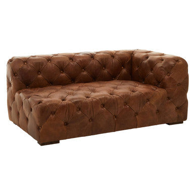 Brown Real Leather Right Arm Modern Chesterfield Modular Sofa
