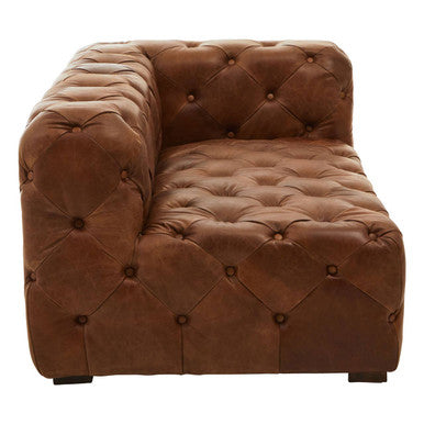Brown Real Leather Right Arm Modern Chesterfield Modular Sofa