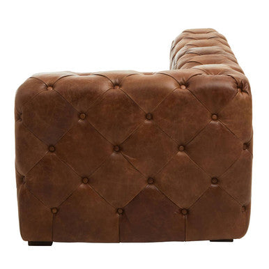 Brown Real Leather Right Arm Modern Chesterfield Modular Sofa