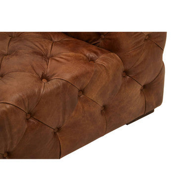 Brown Real Leather Right Arm Modern Chesterfield Modular Sofa