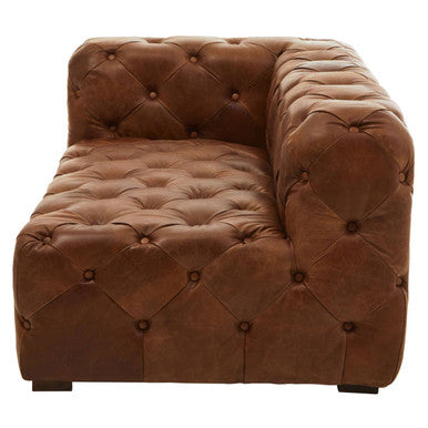 Brown Real Leather Left Arm Modern Chesterfield Modular Sofa