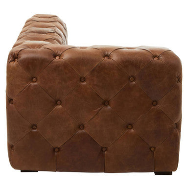 Brown Real Leather Left Arm Modern Chesterfield Modular Sofa