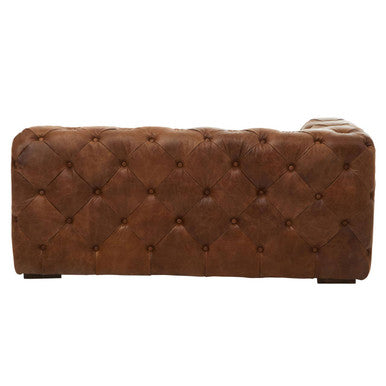 Brown Real Leather Left Arm Modern Chesterfield Modular Sofa