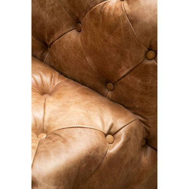 Brown Real Leather Left Arm Modern Chesterfield Modular Sofa