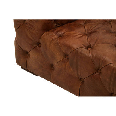 Brown Real Leather Left Arm Modern Chesterfield Modular Sofa