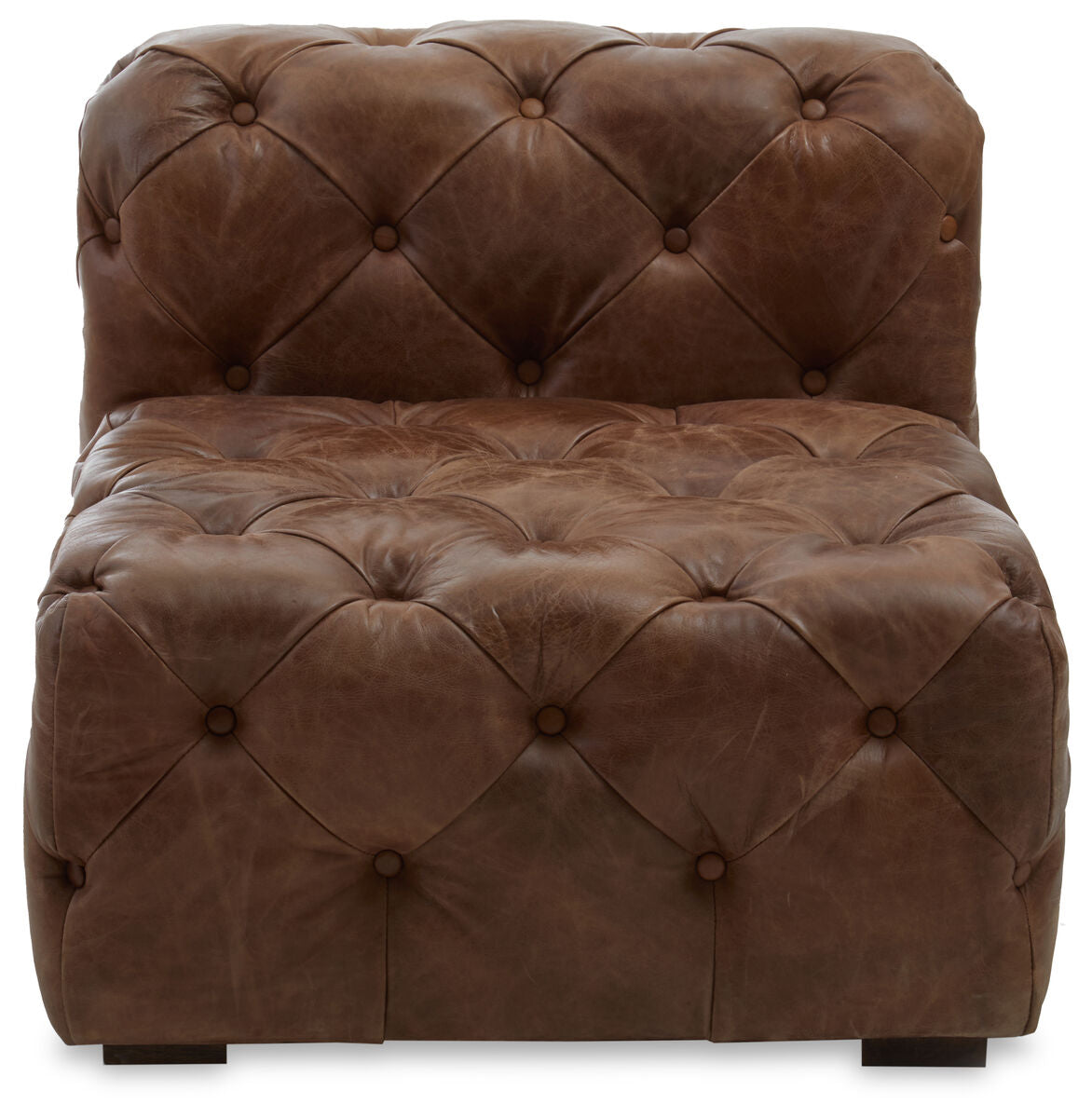 Hoxton Brown Leather Modern Chesterfield Modular Sofa Chair