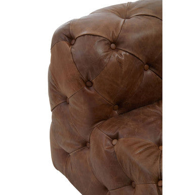 Hoxton Brown Leather Modern Chesterfield Modular Sofa Chair