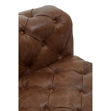 Hoxton Brown Leather Modern Chesterfield Modular Sofa Chair