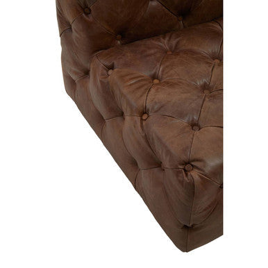 Hoxton Brown Leather Modern Chesterfield Modular Sofa Chair
