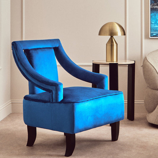 Faye Midnight Blue Velvet Chair