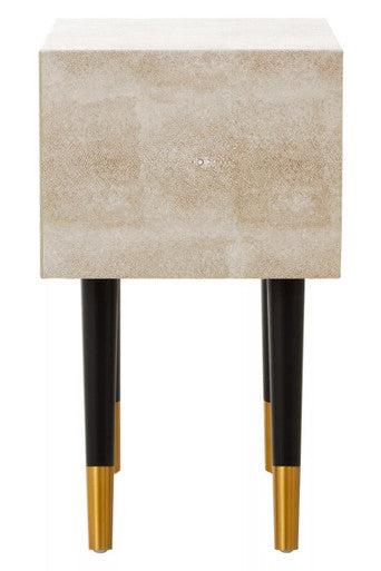 Cadio Natural Shagreen Effect 2 Drawer Side Table
