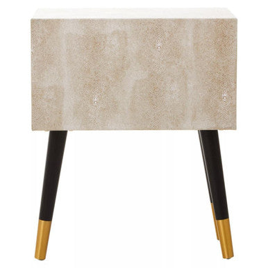 Cadio Natural Shagreen Effect 2 Drawer Side Table