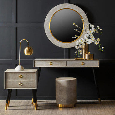 Cadio Natural Shagreen Effect 2 Drawer Side Table