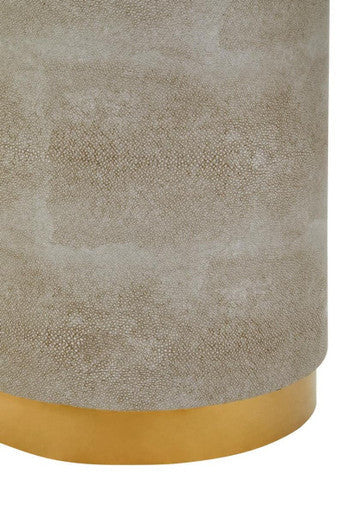 Cadio Natural Shagreen Effect Round Side Table and Stool
