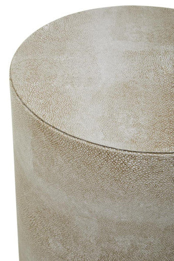 Cadio Natural Shagreen Effect Round Side Table and Stool