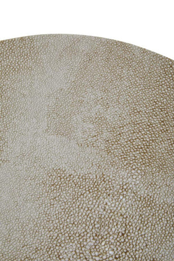 Cadio Natural Shagreen Effect Round Side Table and Stool