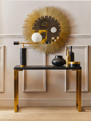 Cardoba Black Shagreen Effect Set of 2 Console Tables