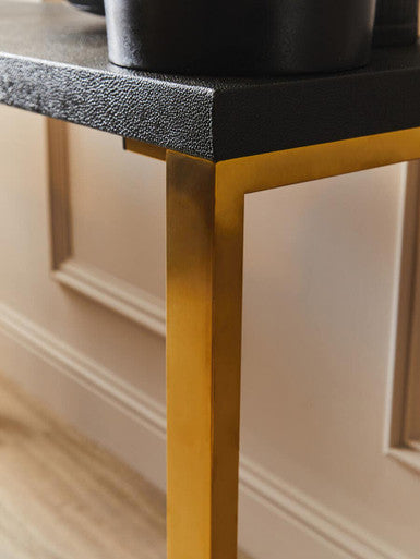 Cardoba Black Shagreen Effect Set of 2 Console Tables