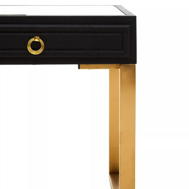 Cardoba Black Shagreen Effect 1 Drawer Side Table