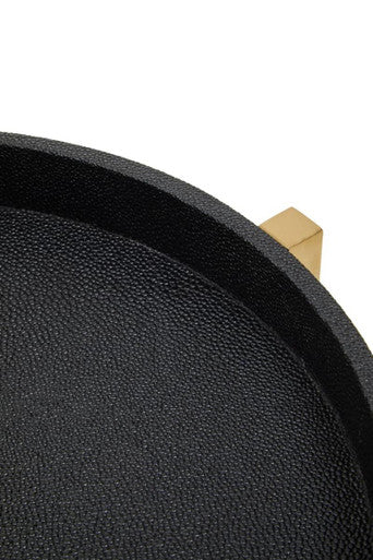 Cardoba Black Shagreen Effect Set of 2 Tray Side Tables