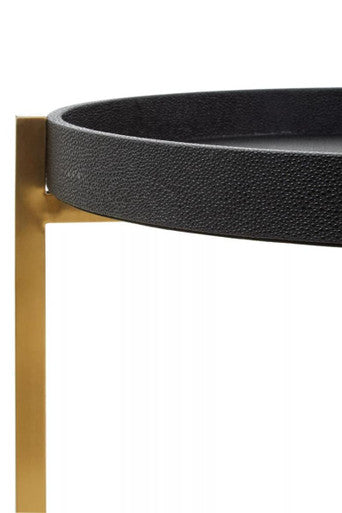 Cardoba Black Shagreen Effect Set of 2 Tray Side Tables