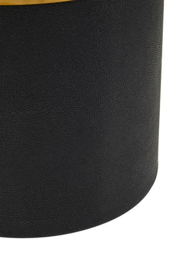 Cardoba Black Shagreen Effect Round Side Table and Stool