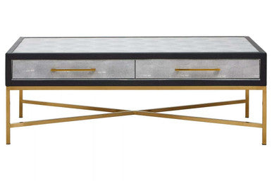 Cadiz Grey Shagreen Effect 2 Drawer Coffee Table