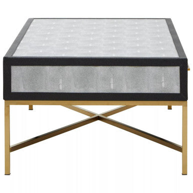 Cadiz Grey Shagreen Effect 2 Drawer Coffee Table
