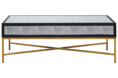 Cadiz Grey Shagreen Effect 2 Drawer Coffee Table