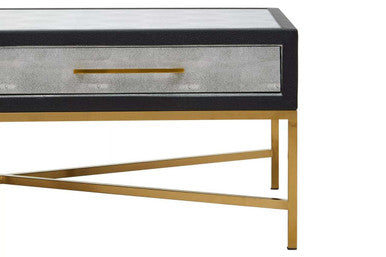 Cadiz Grey Shagreen Effect 2 Drawer Coffee Table