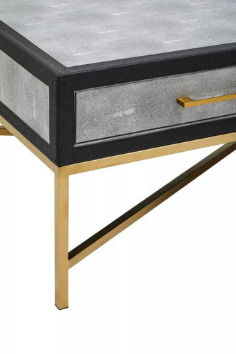 Cadiz Grey Shagreen Effect 2 Drawer Coffee Table