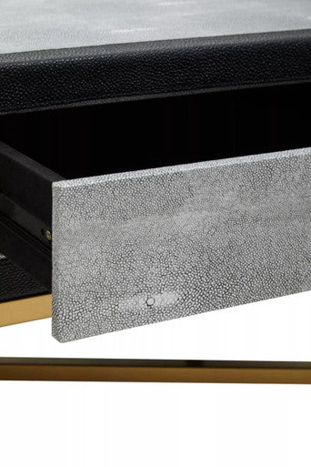 Cadiz Grey Shagreen Effect 2 Drawer Coffee Table
