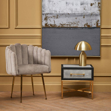 Cadiz Grey Shagreen Effect 1 Drawer Side Table