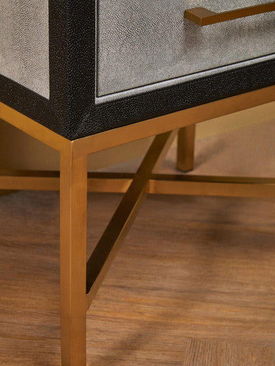 Cadiz Grey Shagreen Effect 1 Drawer Side Table