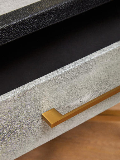Cadiz Grey Shagreen Effect 1 Drawer Side Table