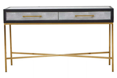 Cadiz Grey Shagreen Effect 2 Drawer Console Table