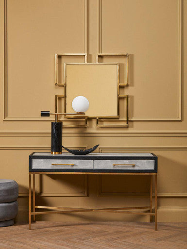 Cadiz Grey Shagreen Effect 2 Drawer Console Table