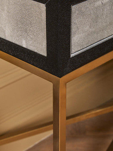Cadiz Grey Shagreen Effect 2 Drawer Console Table
