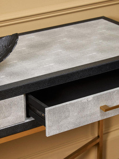 Cadiz Grey Shagreen Effect 2 Drawer Console Table