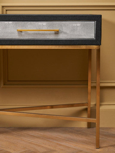Cadiz Grey Shagreen Effect 2 Drawer Console Table