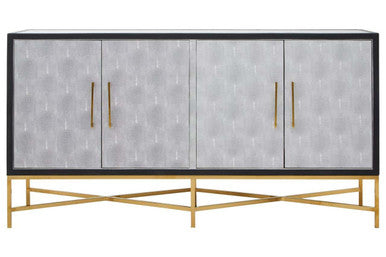 Cadiz Grey Shagreen Effect 4 Door Sideboard