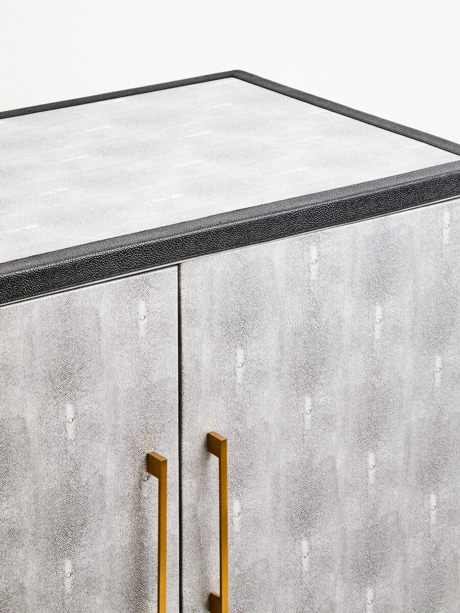Cadiz Grey Shagreen Effect 4 Door Sideboard